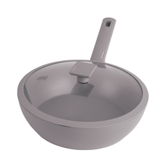 Berlinger Haus 28cm Wok Pan With Lid Taupe TitanPro Non-Stick Induction Base