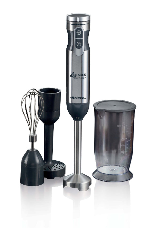 Ariete Metal Hand Blender 1000W Multi-Purpose Immersion Set With Food Chopper