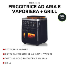 Ariete Steam Air Fryer + Grill – 7L, 1700W