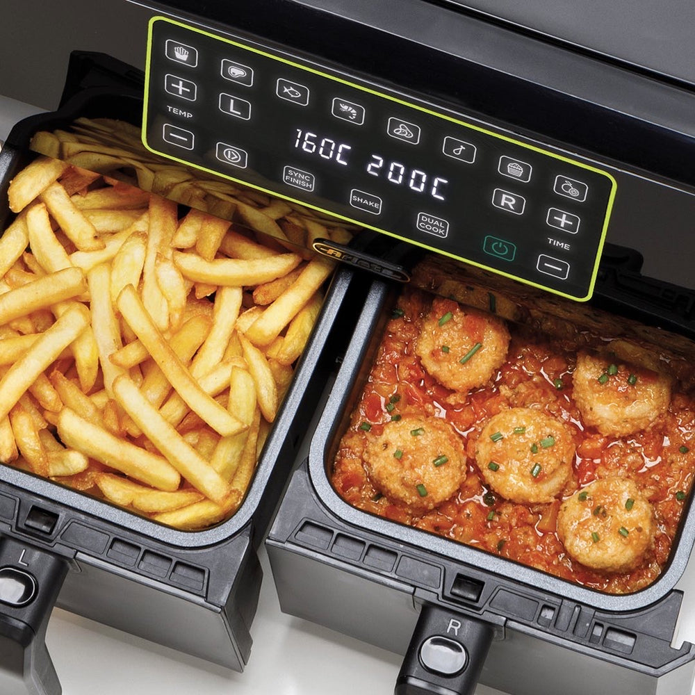 Ariete 8L Dual Basket Air Fryer 1700W Double Zone Healthy Oil Free Fryer