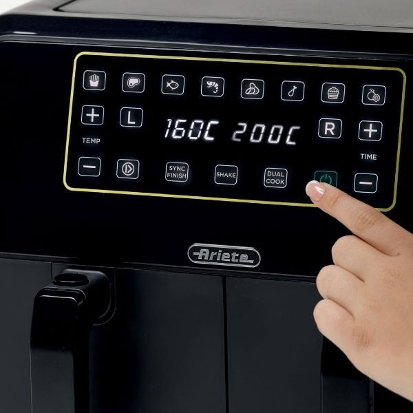 Ariete 8L Dual Basket Air Fryer 1700W Double Zone Healthy Oil Free Fryer