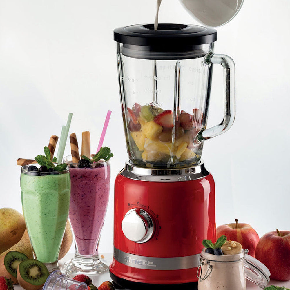 Ariete Moderna Blender 1000W Power Glass Jar Stainless Steel Ice Crush