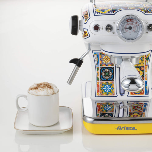 Ariete Positano Espresso Machine 15 Bar 850W Milk Frother Retro 1389/14