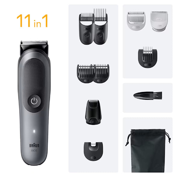 Braun All-In-One Series 5 Aio5560 11-In-1 Trimmer Body Grooming 120M Runtime