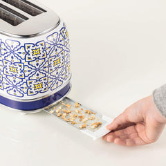 Ariete Capri Toaster 2-Slice 815W with Sandwich Tongs Retro Blue Tan 155/13